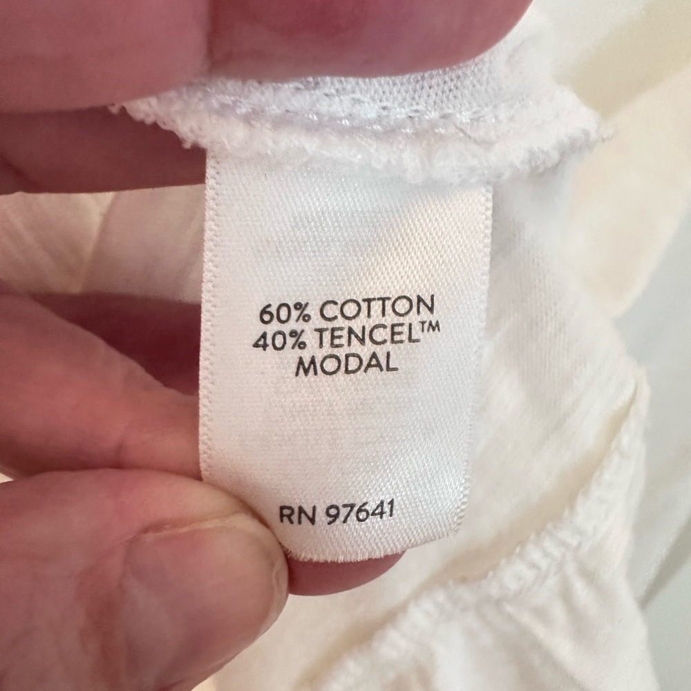 J JILL L White V neck cotton tiered minimalist cottagecore long sleeve top - Picture 5 of 12